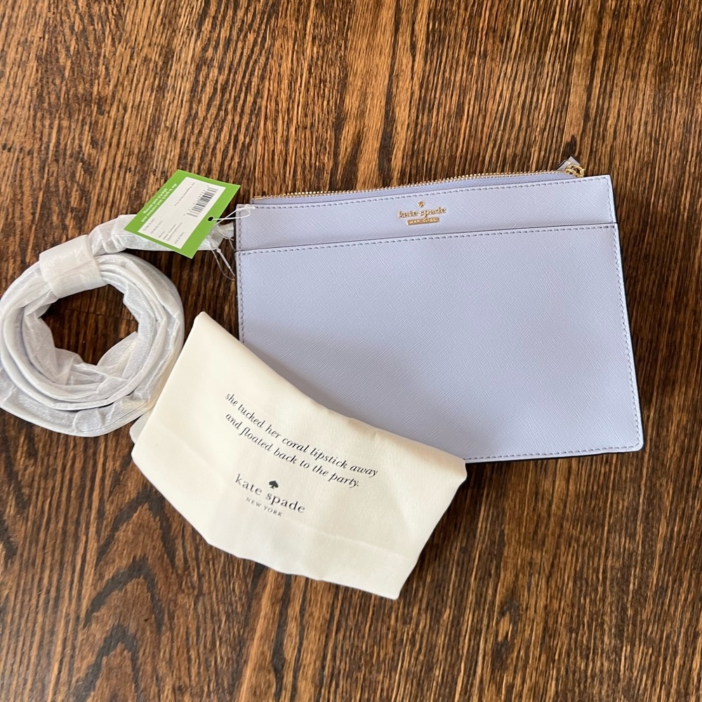 NEW W/ TAGS Kate Spade lavender handbag with adjustable strap